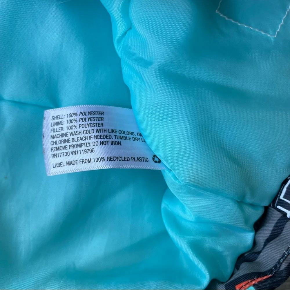 Cat & Jack Boys Hooded Coat Size 4T Turquoise Orange Black Winter Jacket